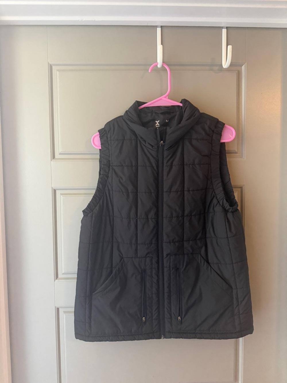 Xersion Black Quilted Puffer Vest with Stand-Up Collar